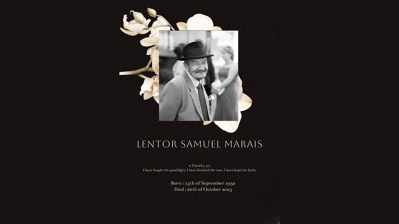 In Loving Memory of Lentor Samuel Marais