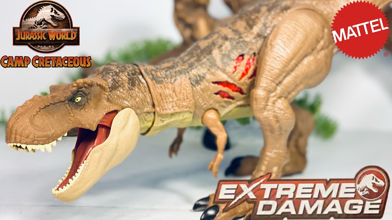 Mattel Extreme Damage Tyrannosaurus rex Review!! Camp Cretaceous Jurassic World