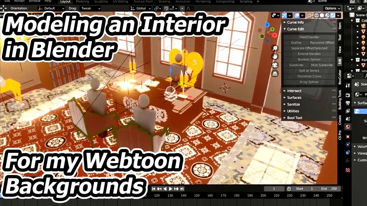 Modeling an Interior in Blender for my Webtoon