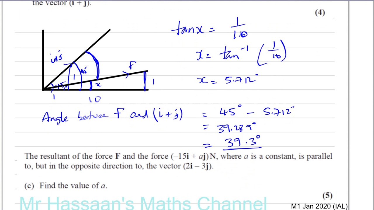 WME0101 Mechanics M1 Jan 2020 IAL Q6 Vectors