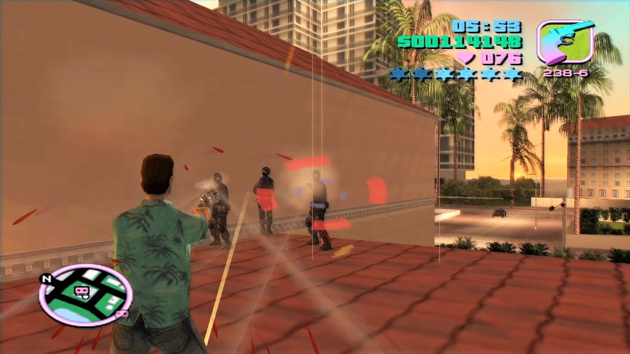 GTA Vice City - Tommy's 6 STAR COP BATTLE (GTA VC Funny Moments)