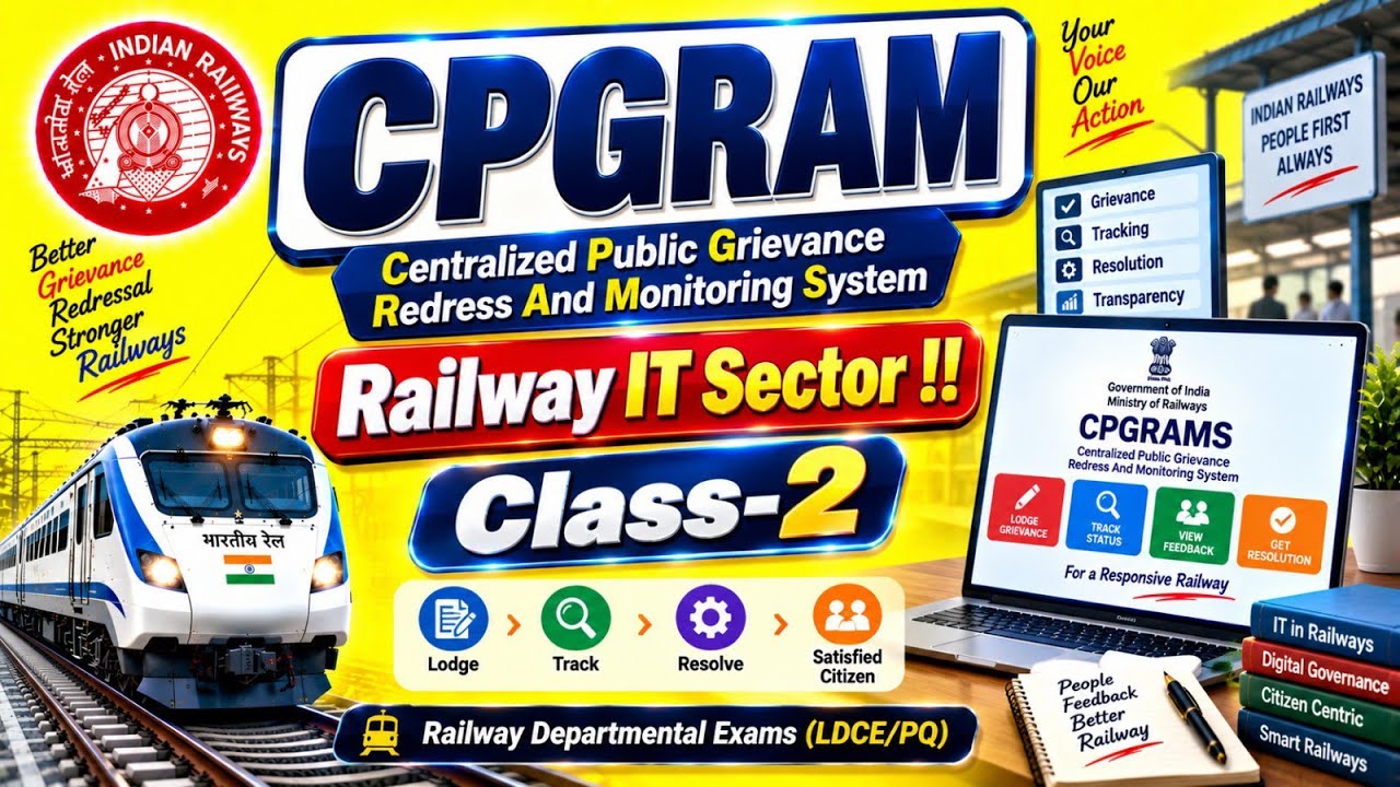 CPGRAM !! Class - 2 !! Amazing !! Railway Departmental Exam(LDCE/PQ) !! By R.V.Sir