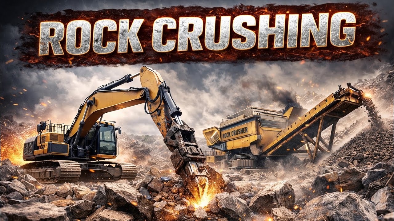 Massive Stone Crushing Madness! 💥 Crushing Huge Rocks Like a Pro!”#jawcrusher #amazingmachinery 