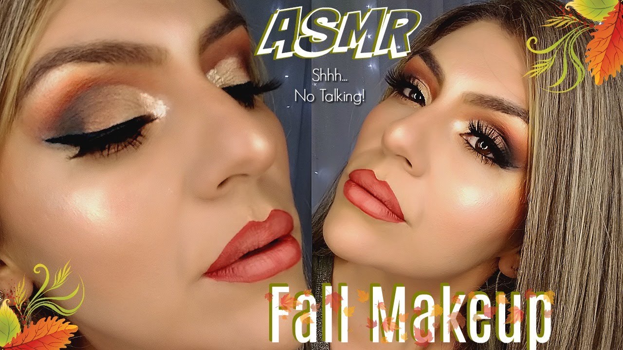 ASMR (No Talking) Doing My Makeup! & Chewing Gum Fall Glow!