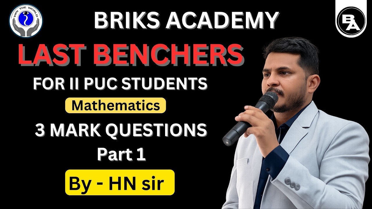 STOP! Revise These 3 Marks Questions Before Maths Exam 🚨 | 2nd PUC Most Important | Briks Academy