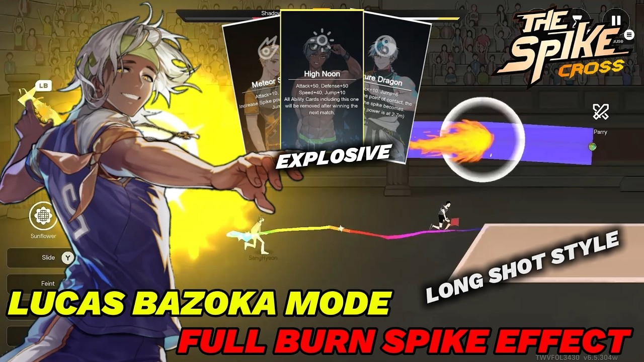 Lucas Bazoka Mode Full Burn Spike Effect, With Explosive Long Shot Style - The Spike Volleyball