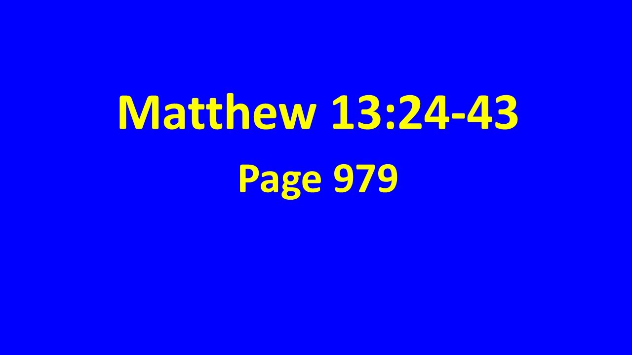 Mathew 13 v24-43 12.01.2025