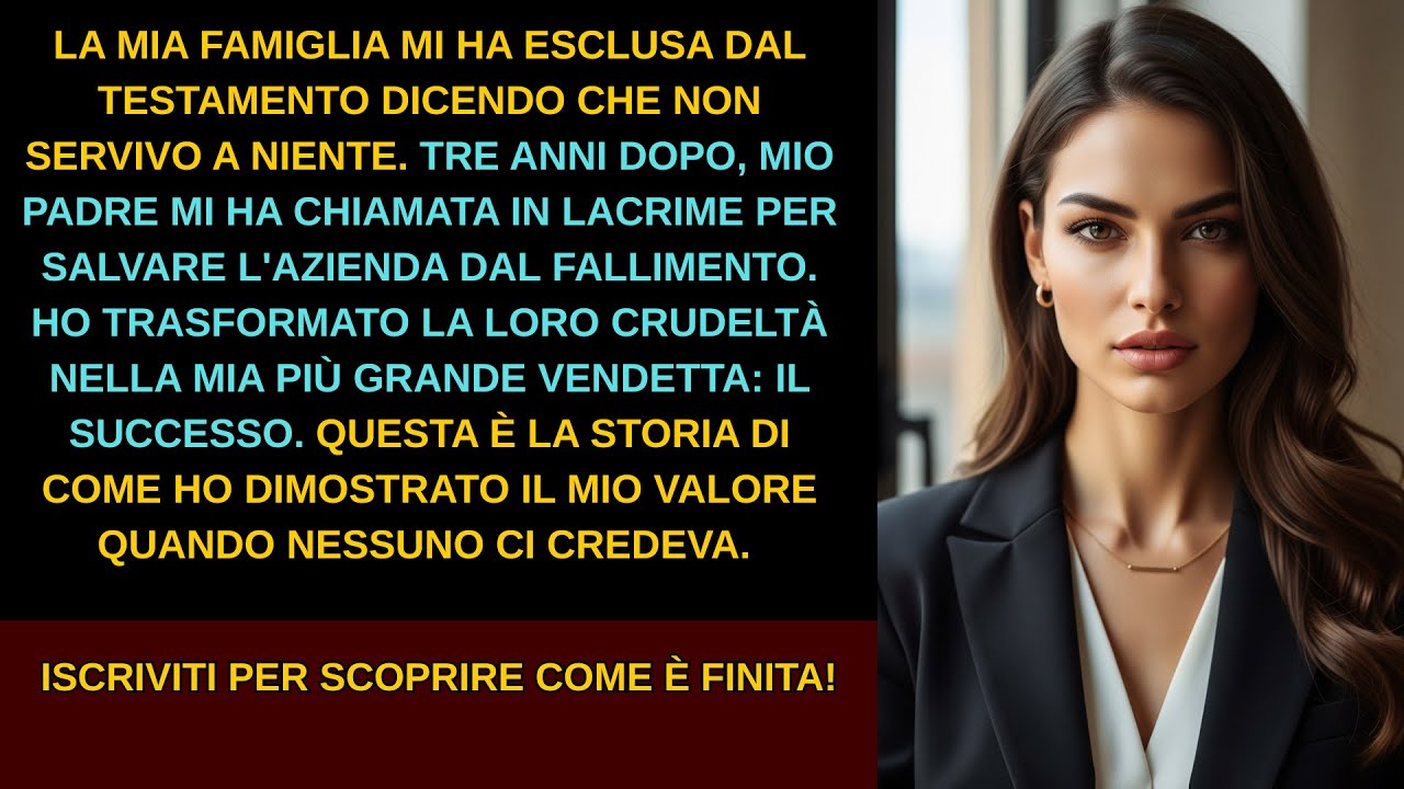 LA MIA FAMIGLIA MI HA DETTO CHE NON SERVIVO A NIENTE — POI MIO PADRE HA CHIAMATO IN LACRIME.
