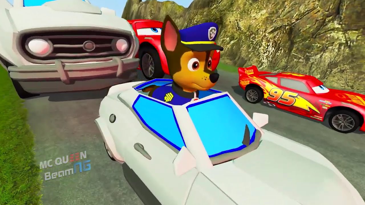Big & Small Lightning Mcqueen Big Wheels vs Trains Thomas vs BUS EATER | BeamNG.Drive