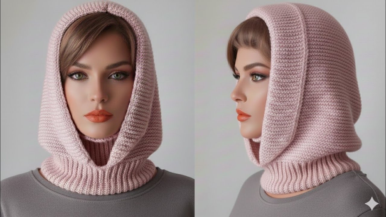 Knitted Neck Hood 🧣 Stylish and Warm 🧶 Step-by-Step Tutorial