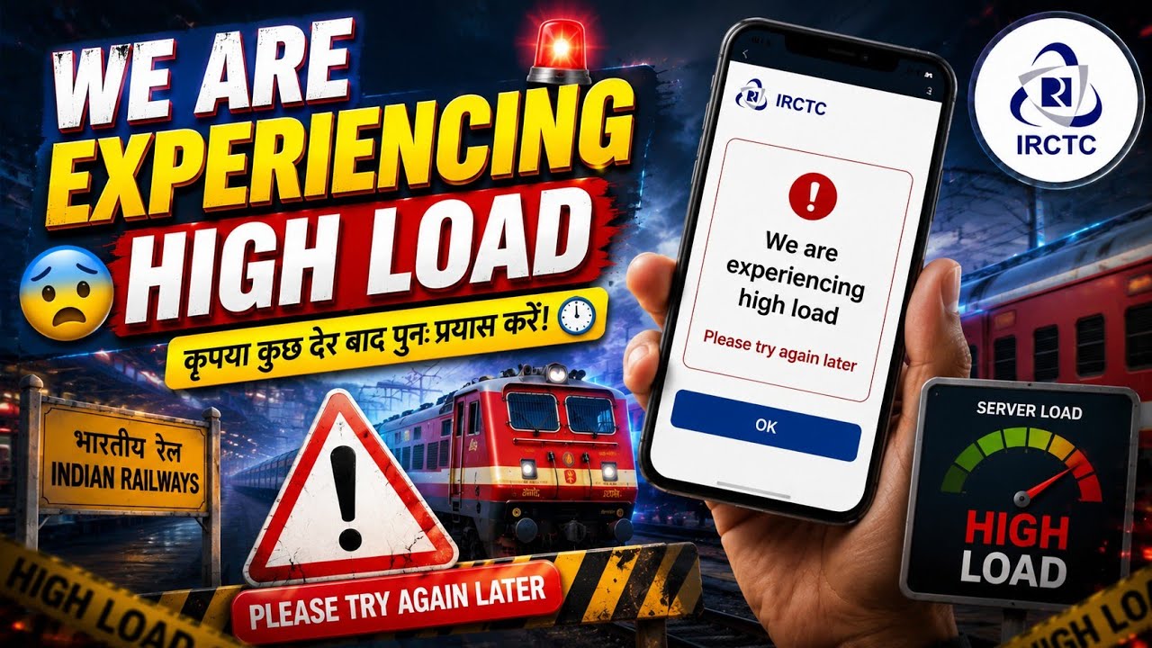IRCTC High Loading Problem | We Are Experiencing High Load - Please Retry irctc | High Load Error