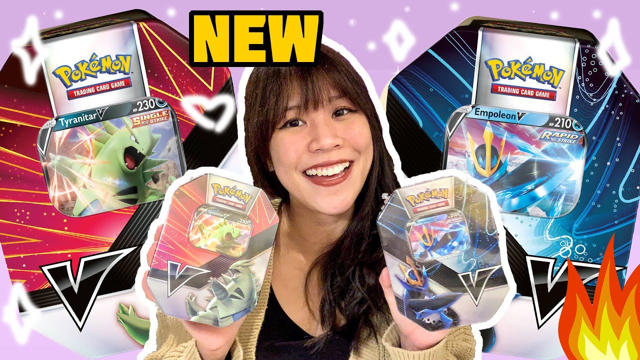 *NEW* Pokemon Tyranitar V & Empoleon V Strikers Tins Opening! - Pokemon cards opening - Rare pulls