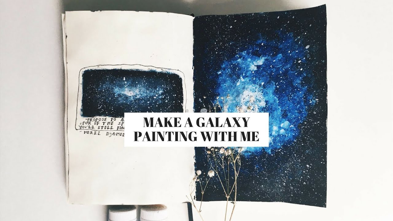 create a galaxy painting with me (acrylics + gouache) 🌙