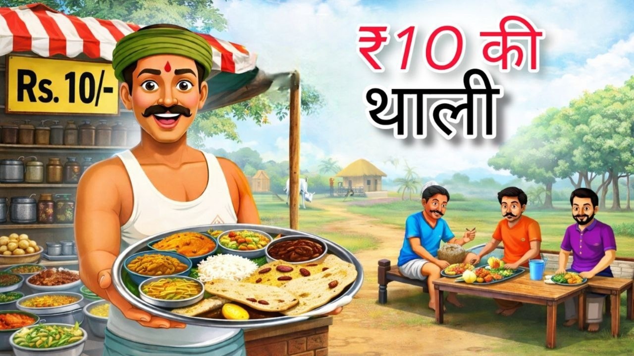 10 रूपए की थाली | 10 Rupey Ki Thali | HINDI KAHANI | MORAL STORIES | CARTOON STORY | HINDI STORIES