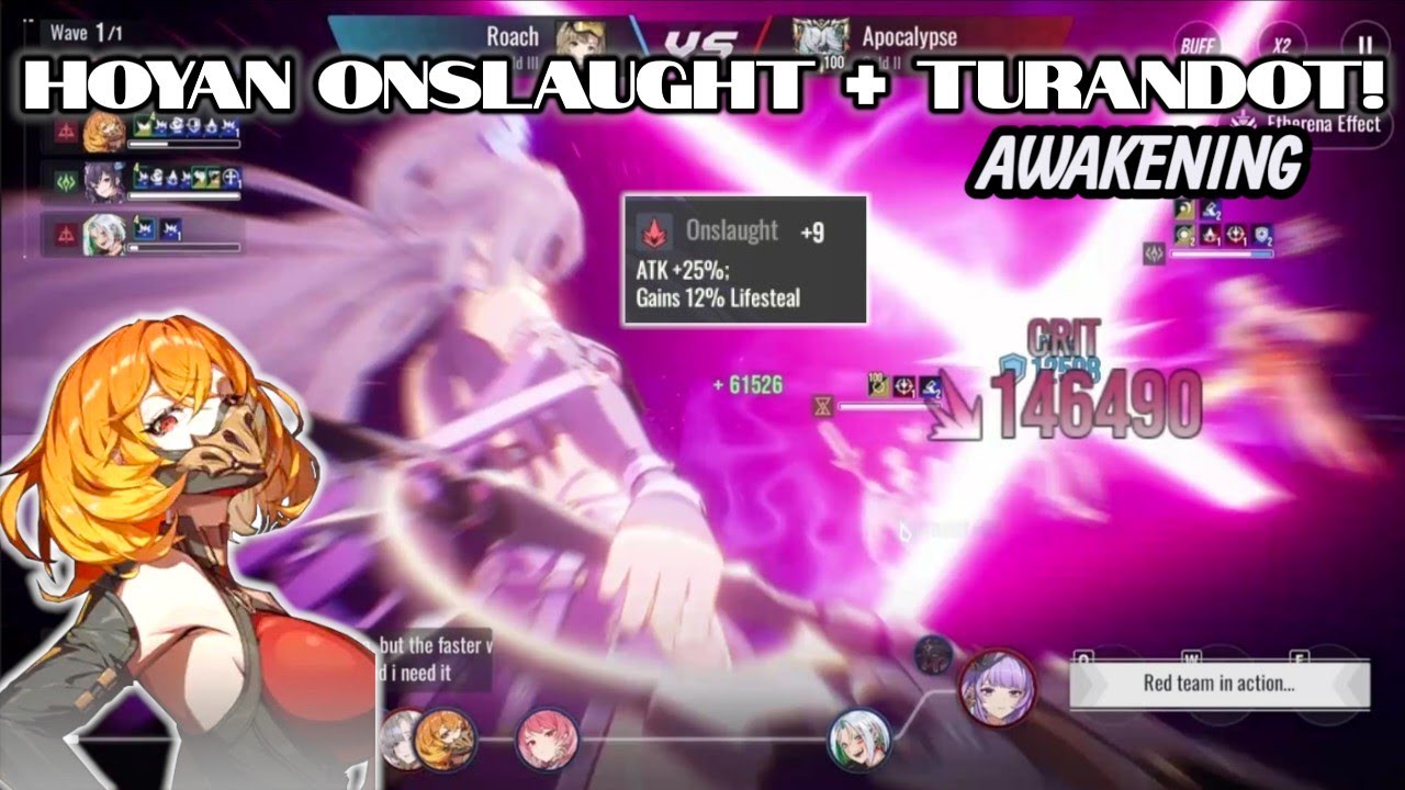 Hoyan with Onslaught Buff Lifesteal + Turandot Awakening Combo RTA PvP! - Etheria Restart