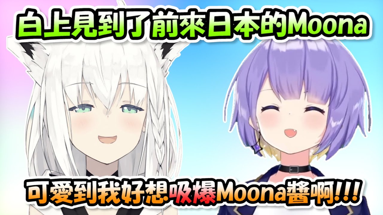 白上見到了前來日本的Moona，因為實在太過於可愛了，讓白上想爆吸一頓www【白上吹雪】【Hololive/ホロライブ】【vtuber中文字幕】