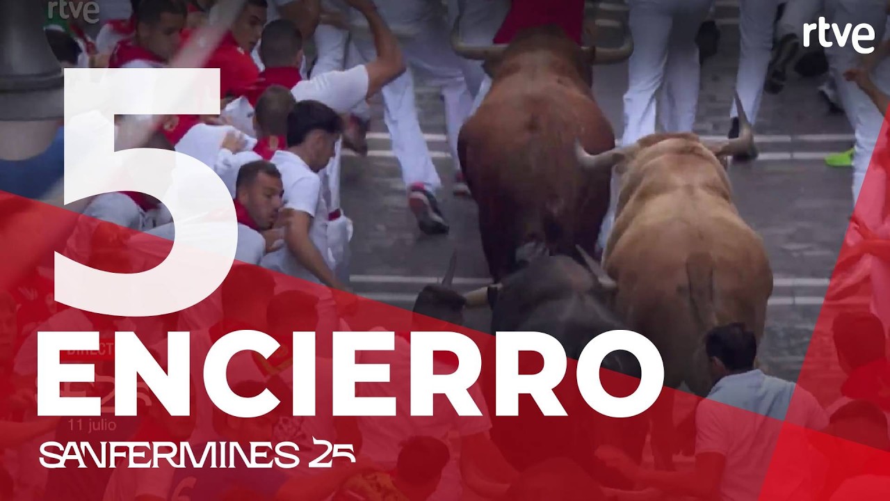 QUINTO ENCIERRO de San Fermín 2025 | Toros de Jandilla