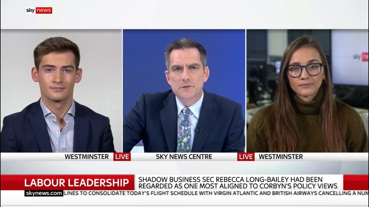 Tom Harwood on Labour Leadership Race with Grace Blakeley | Sky News 09/02/2020
