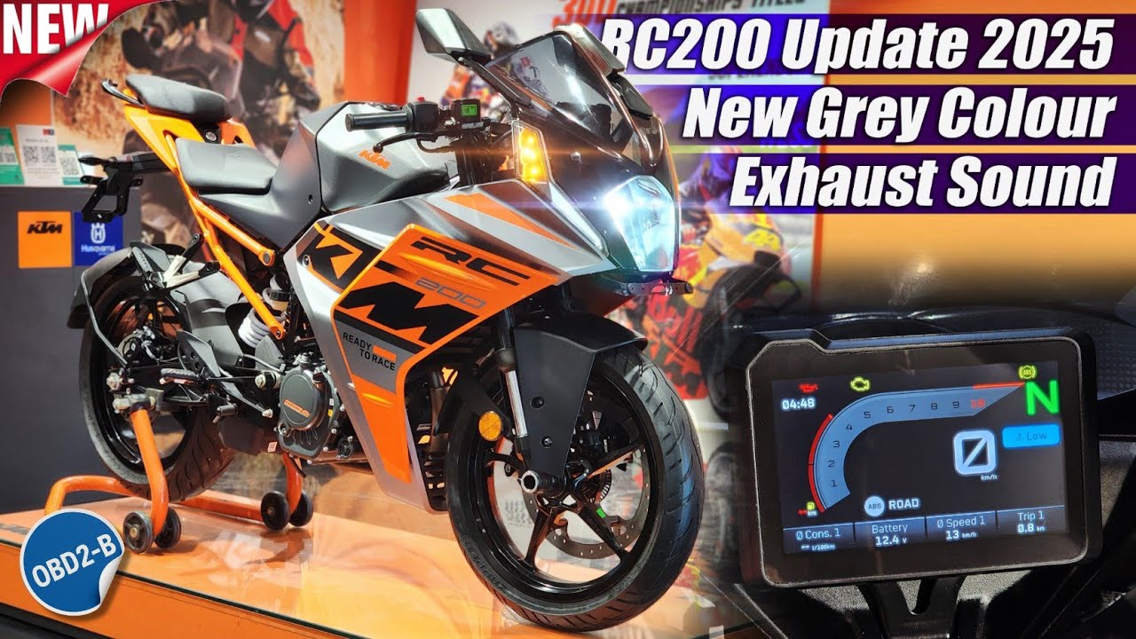 2025 KTM RC200 TFT Display Update, New Grey Colour, OnRoad Price, Mileage