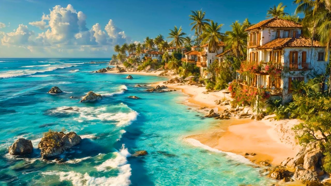Peaceful Beach Bossa Nova 🌊 Smooth Jazz Guitar & Soft Ocean Waves for Deep Relaxation