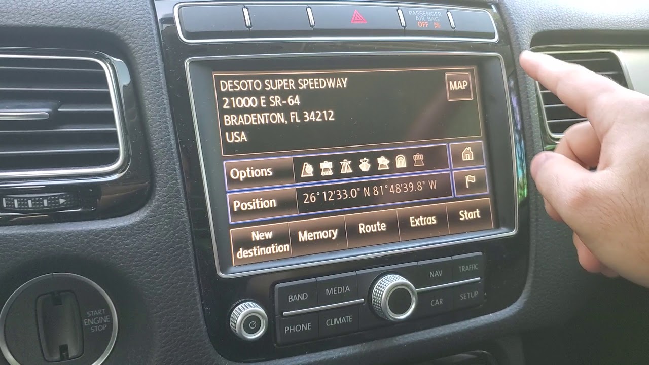 vw touareg 7p offroad navigation activation rns850 (waypoint mode)
