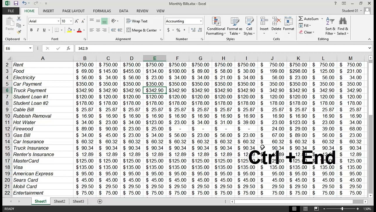 Master Worksheet Navigation in Excel 2013 - Mouse & Keyboard Shortcuts