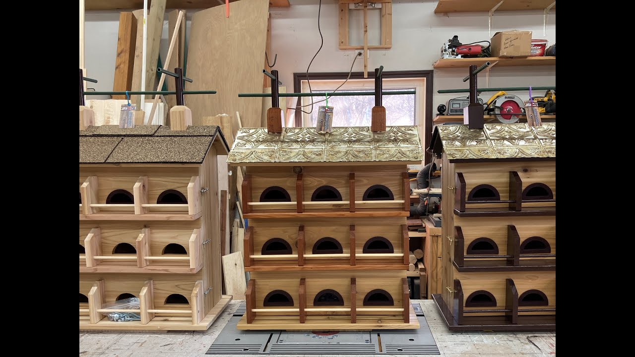 Three - 9 Hole Purple Martin Houses