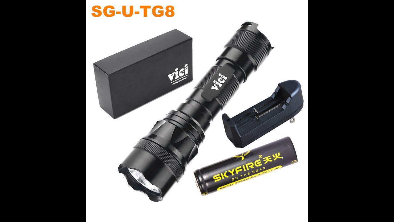 Vici CREE Q5 LED TACTICAL Rechargeable Battery Flashlight Lamp Light Torch TG8