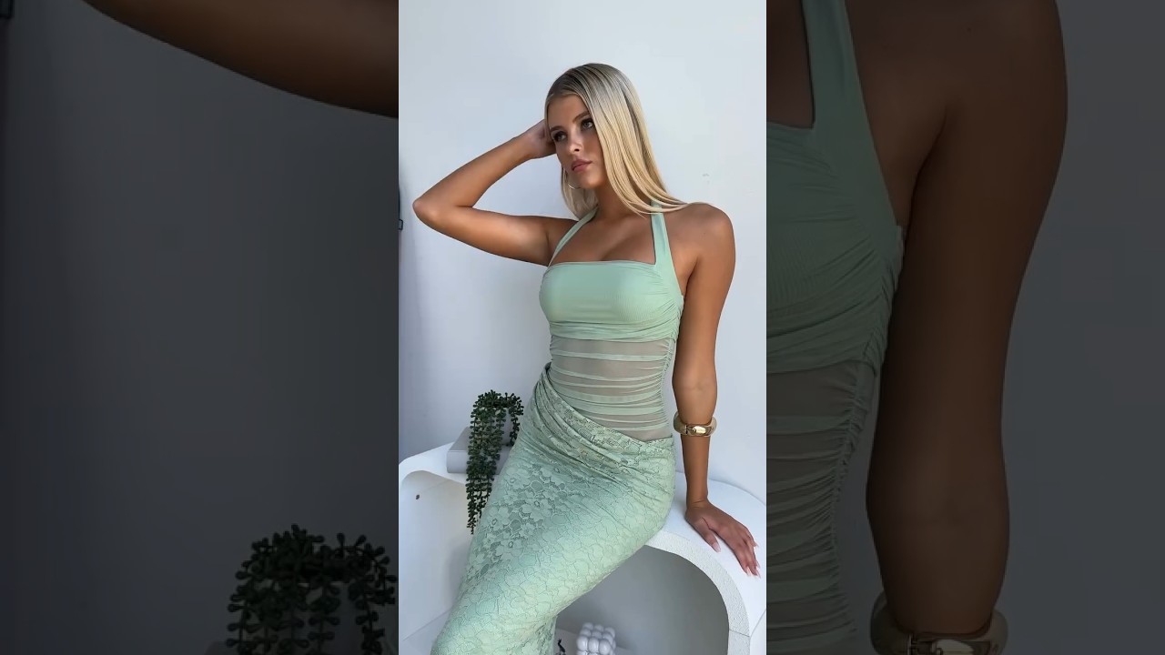 The perfect 🥀 our DEMPE Maxi Dress in SAGE 💚#fashion #model #beauty #style #outfit #shorts