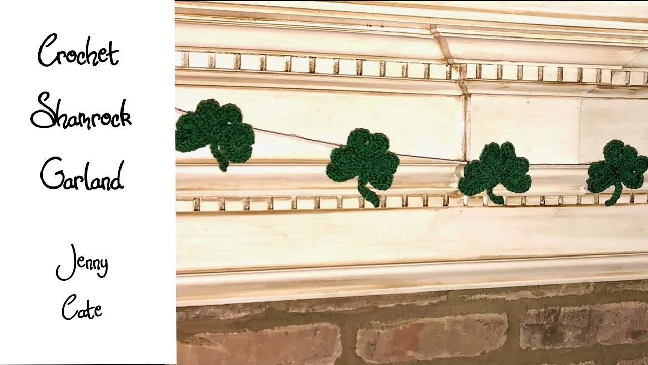 Crochet Shamrock Garland Stem Row 1