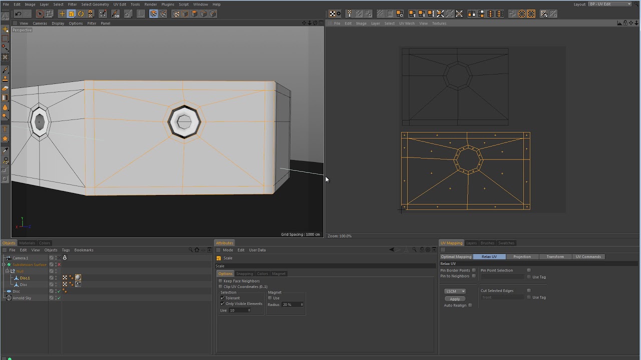 Cinema 4D Tutorial - Arnold Renderer - UV Mapping