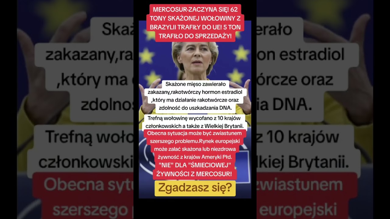 Mercosur - zaczyna się! 62 TONY skażonej wołowiny trafiły do UE!