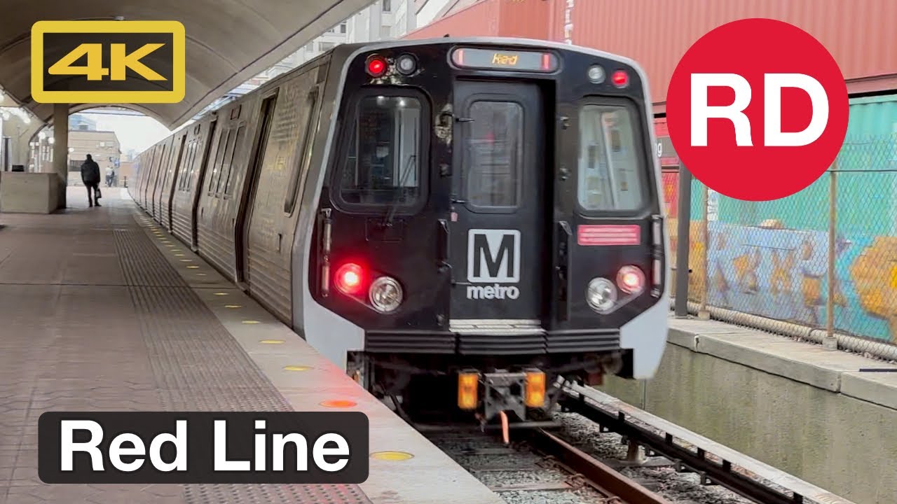 Riding WMATA Metrorail Red Line, Washington Union Station to Silver Spring, Kawasaki, 4K Train Ride