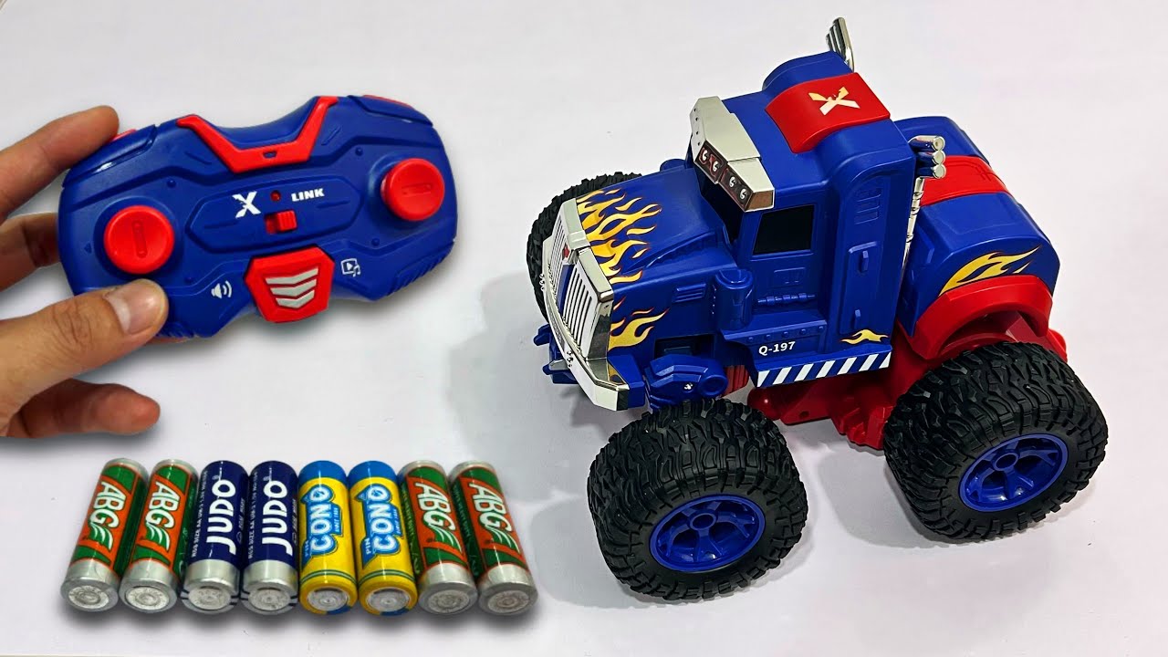 Unboxing Remote Control Car Optimus Prime, Police Car Deformation, Flying Bumblebee Robot,Fire Truck