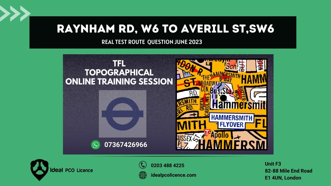 Raynham W6 to Avrill Street W6 | Topographical Map training || #seru #privatehire  #idealpcolicence