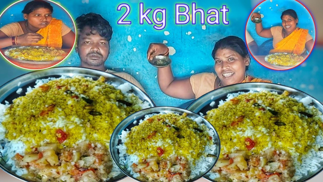 2 . Kg Dal bhat eating challenge | village simple food eating show  | mukbang village food rice