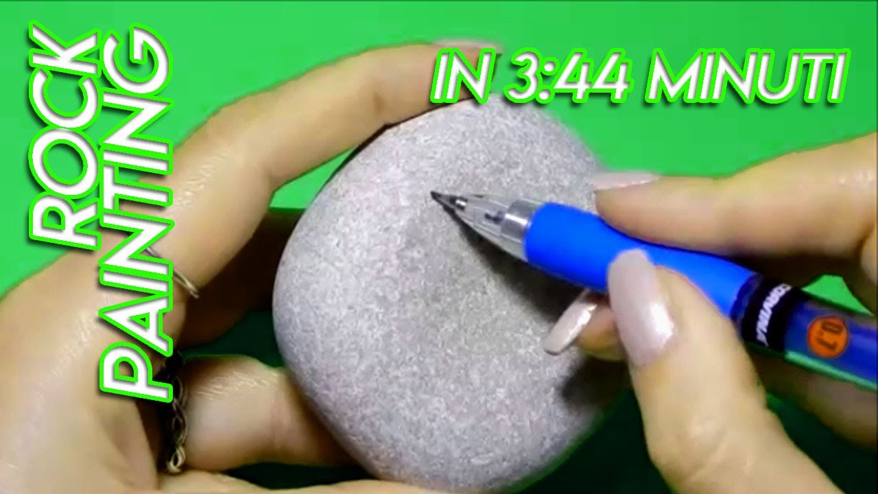 Come DIPINGERE UN SASSO in 3:44 minuti - ROCK PAINTING