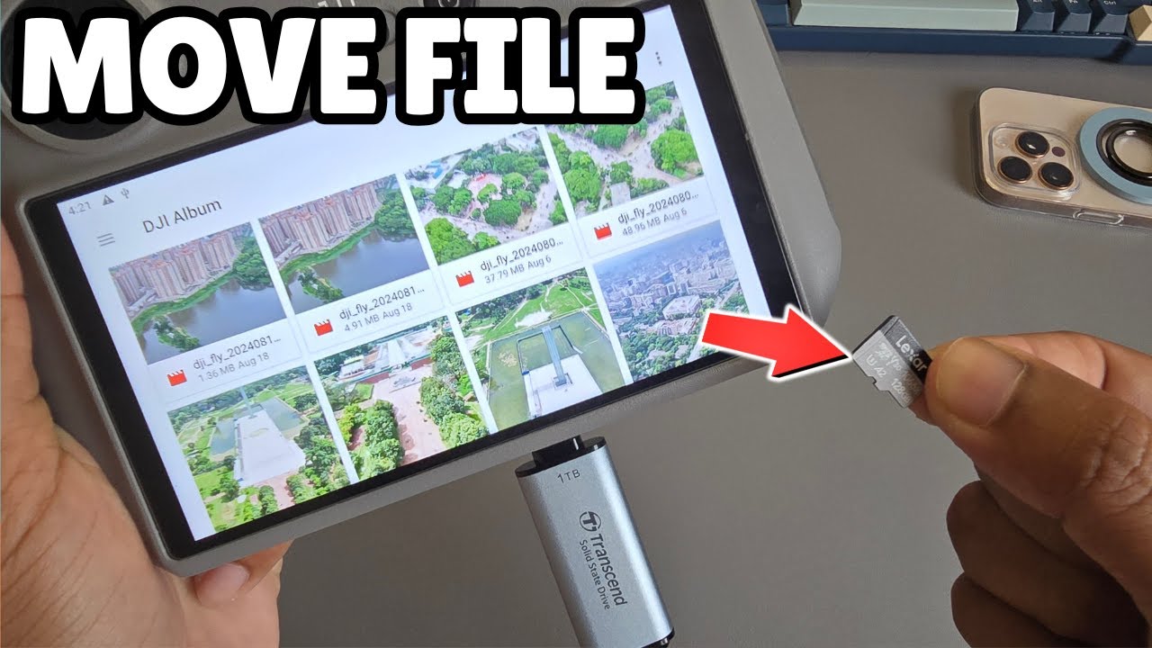 How do I move DJI internal storage to SD card?