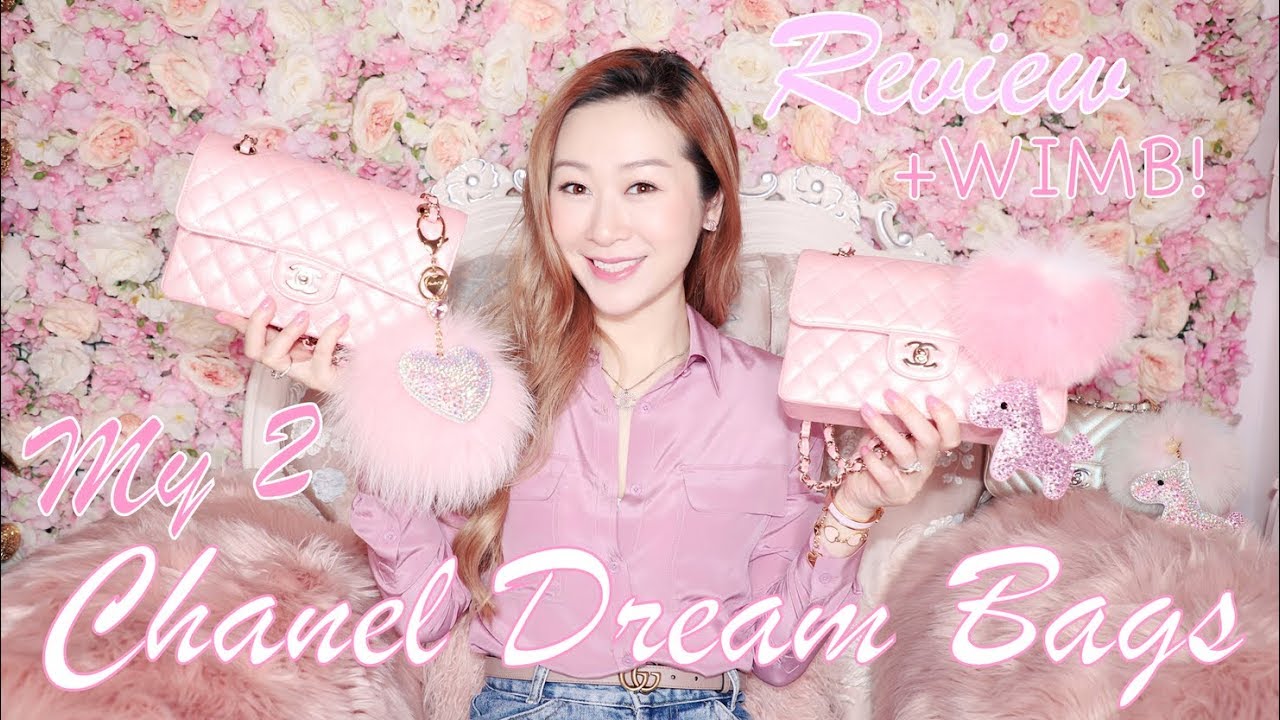 MY 2 CHANEL DREAM BAGS 💖🦄 IRIDESCENT PINK SMALL CLASSIC FLAP 👛 WHY I GOT 2? REVIEW & WIMB 💖 LINDIESS