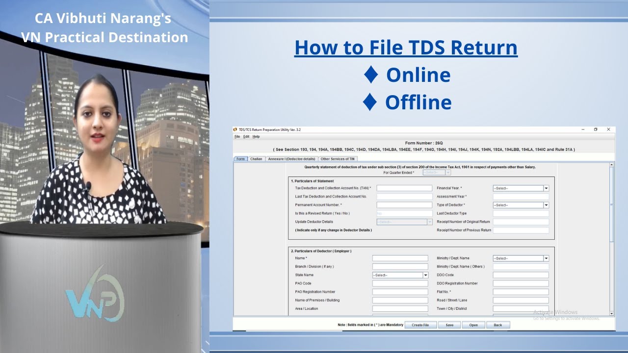HOW TO FILE TDS RETURN ONLINE & OFFLINE I PROCEDURE FOR FILING TDS RETURN