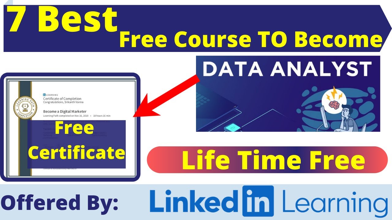 Best Free Certification Course To Become a Data Analyst By LinkedIn Learning | Free Certificate