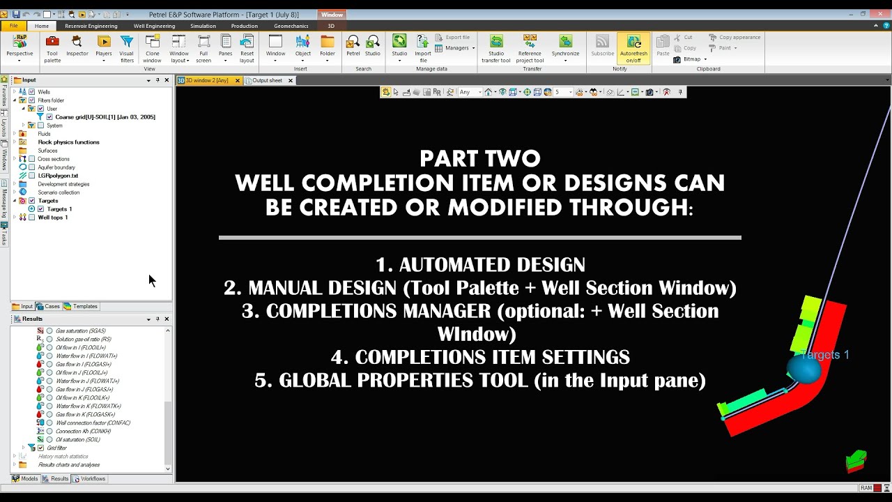 PETREL (EP1) - Well Completions (Well path design & Completion design)