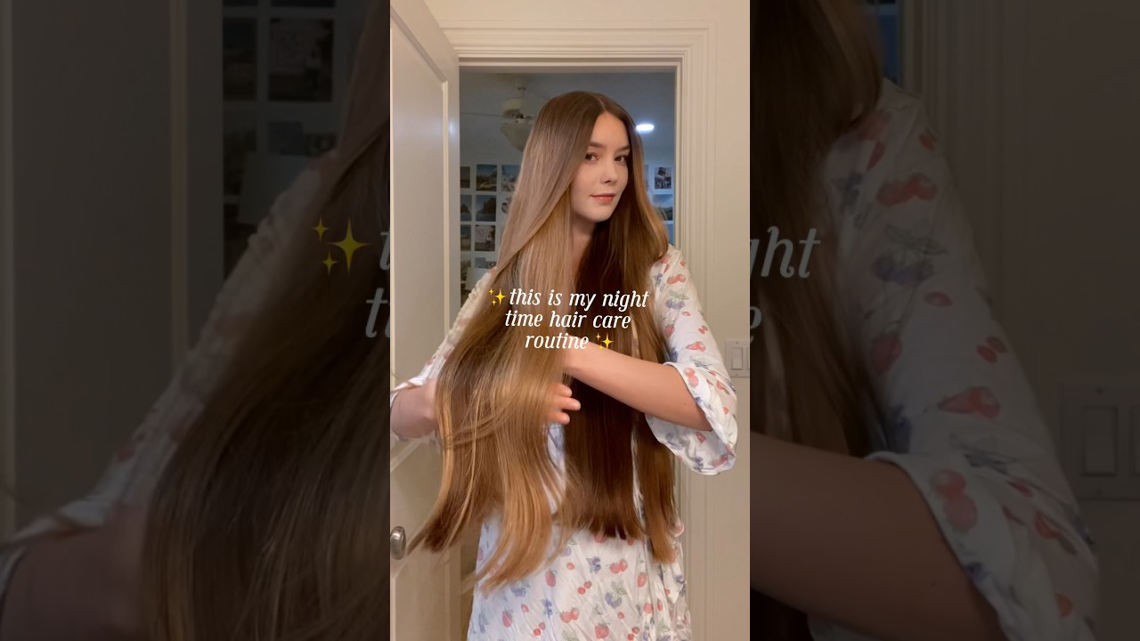 Nighttime haircare routine of a girl with a billionaire boyfriend 💗 #haircare