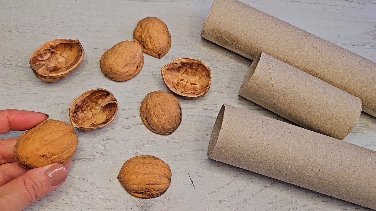 No one could believe I made it out of walnut shells and cardboard rolls! Look what I made!