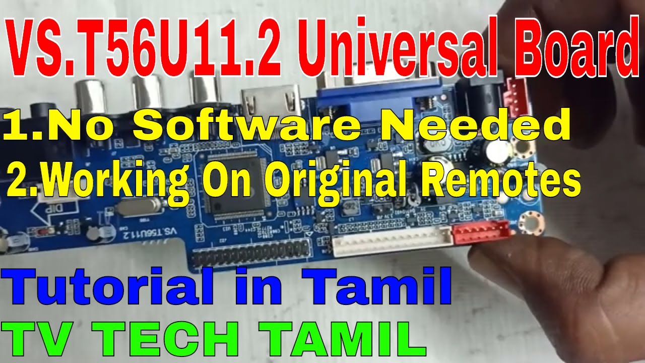 New VS.T56U11.2 Board No Software needed and Original Company Remote Working Tamil