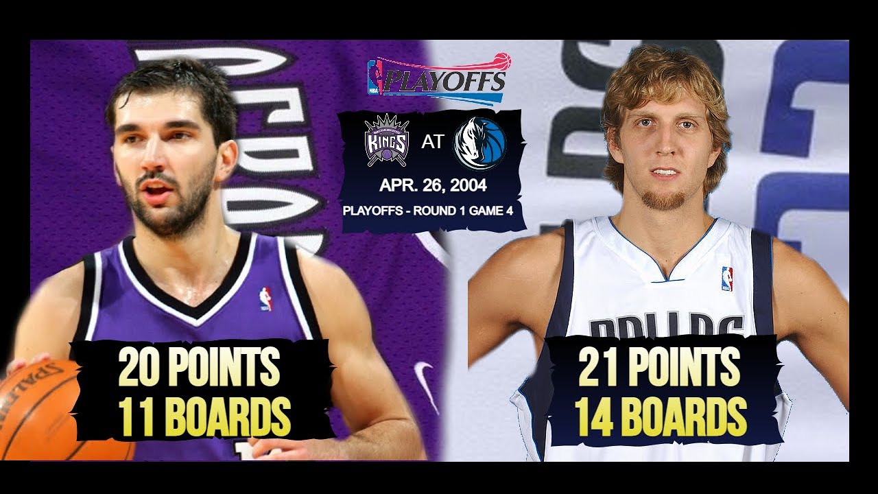 BIG Duel: Peja Stojakovic 20pts vs Dirk Nowitzki 21pts - Playoffs 2004 - Kings @ Mavs - R1G4