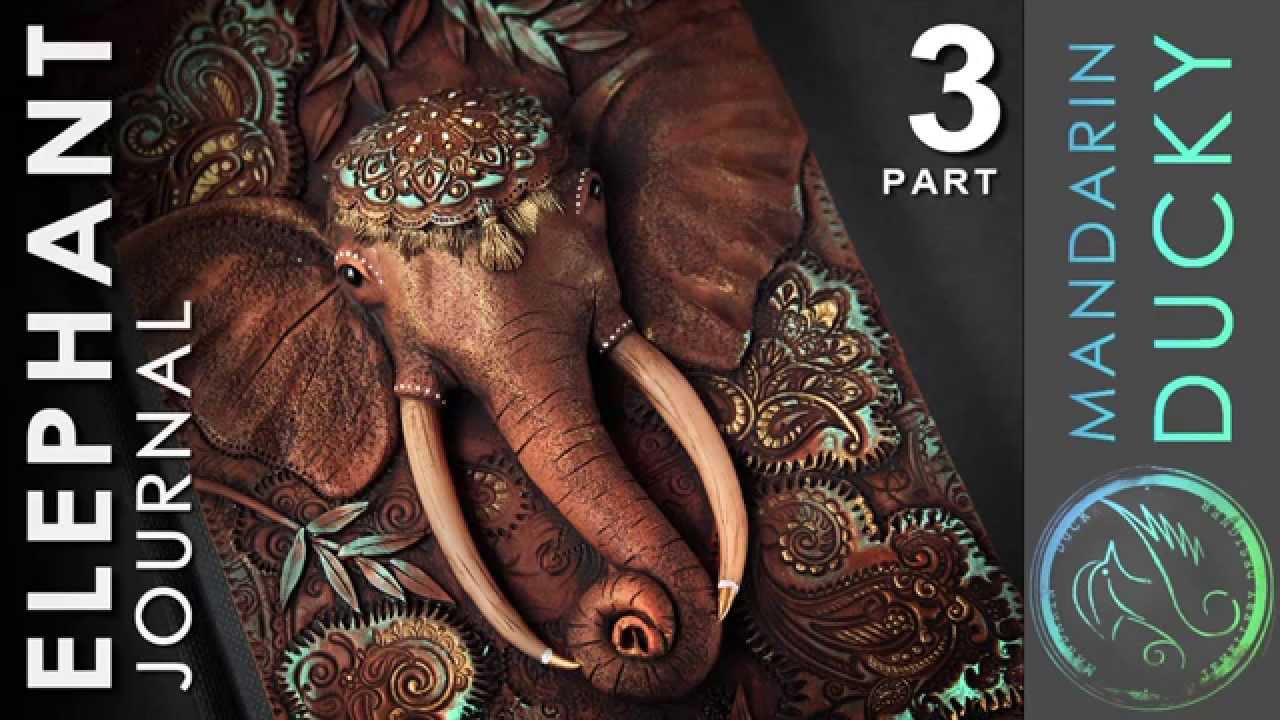 ELEPHANT JOURNAL TUTORIAL Part 3 - polymer clay by Mandarin Duck