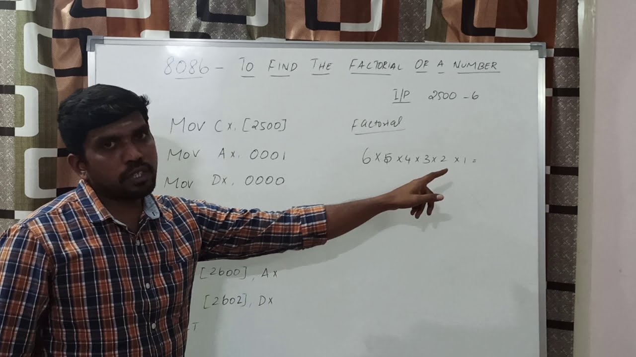 Write an ALP for to Find Factorial Number in 8086 Microprocessor | S Vijay Murugan | Learn Thought