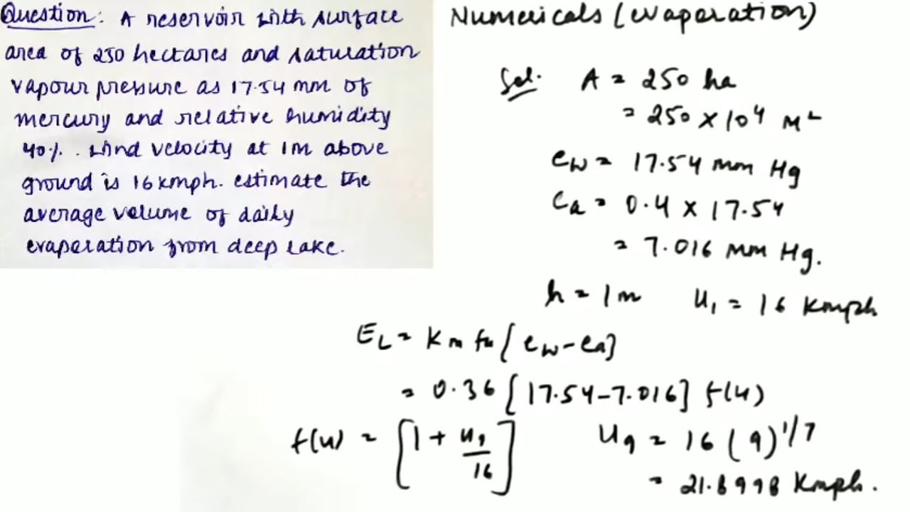 Numericals on Evaporation | Gate 2021 |