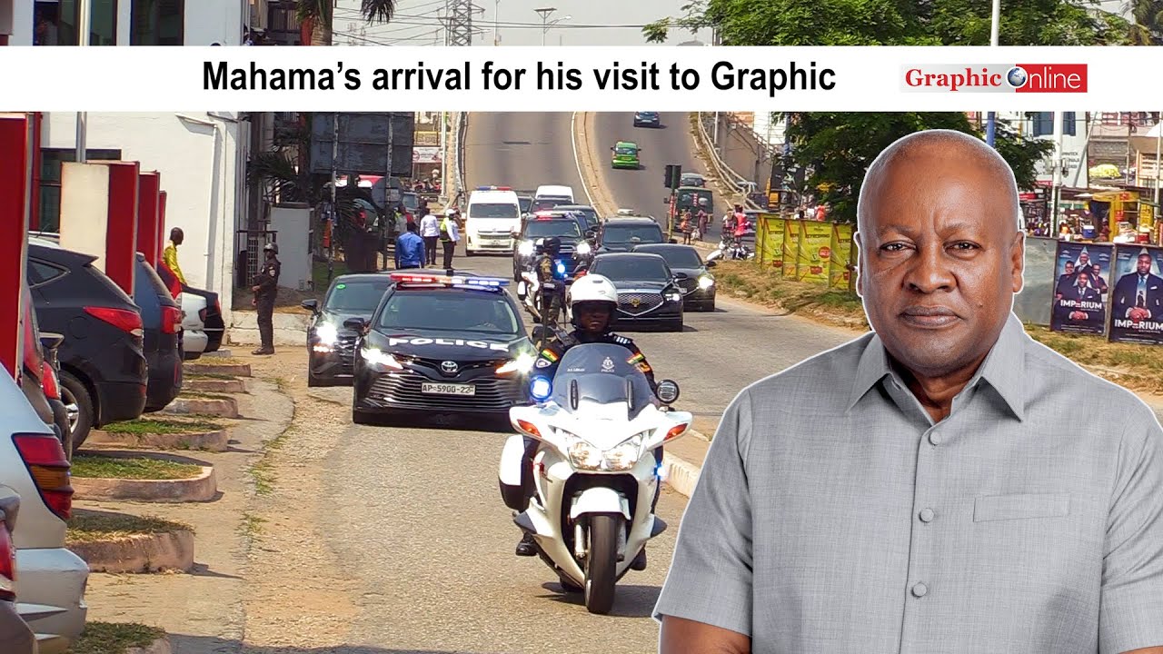 Mahama’s arrival for his visit to Graphic